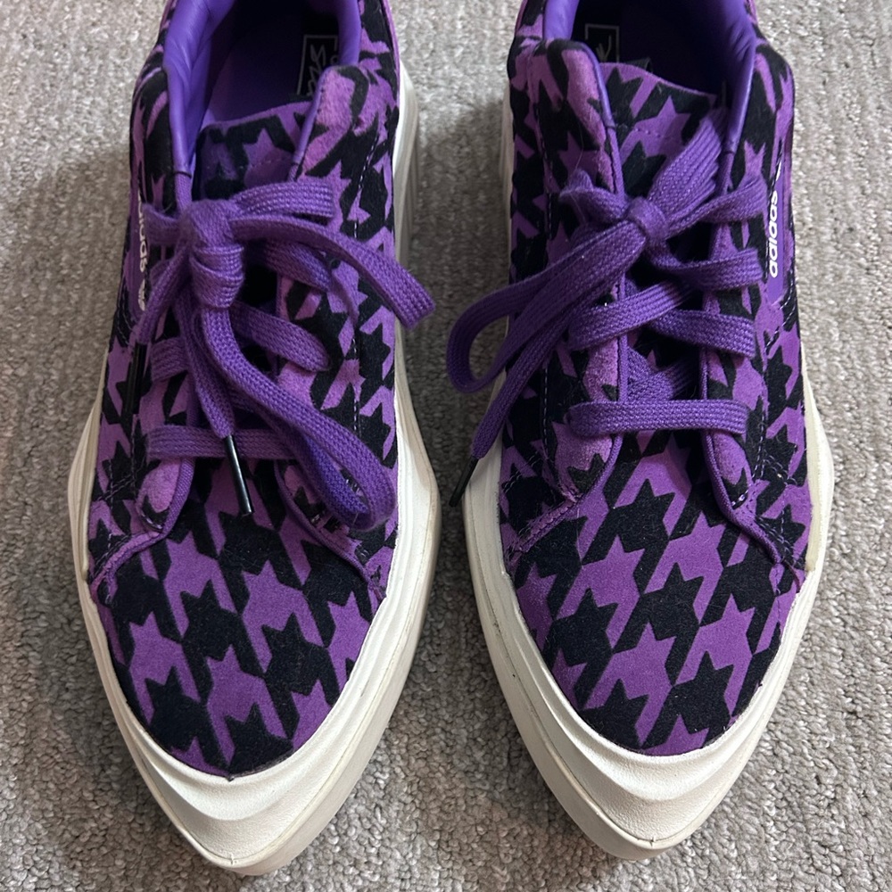 Women’s Adidas Hypersleek Purple and Black Houndstooth Sneakers in 9 - Picture 11 of 11
